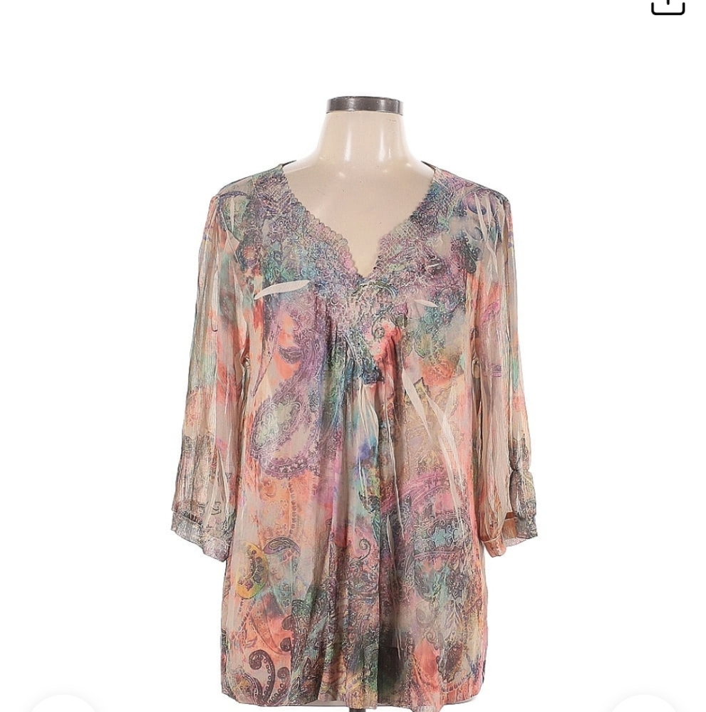 Christopher & Banks Multicolor Paisley Blouse